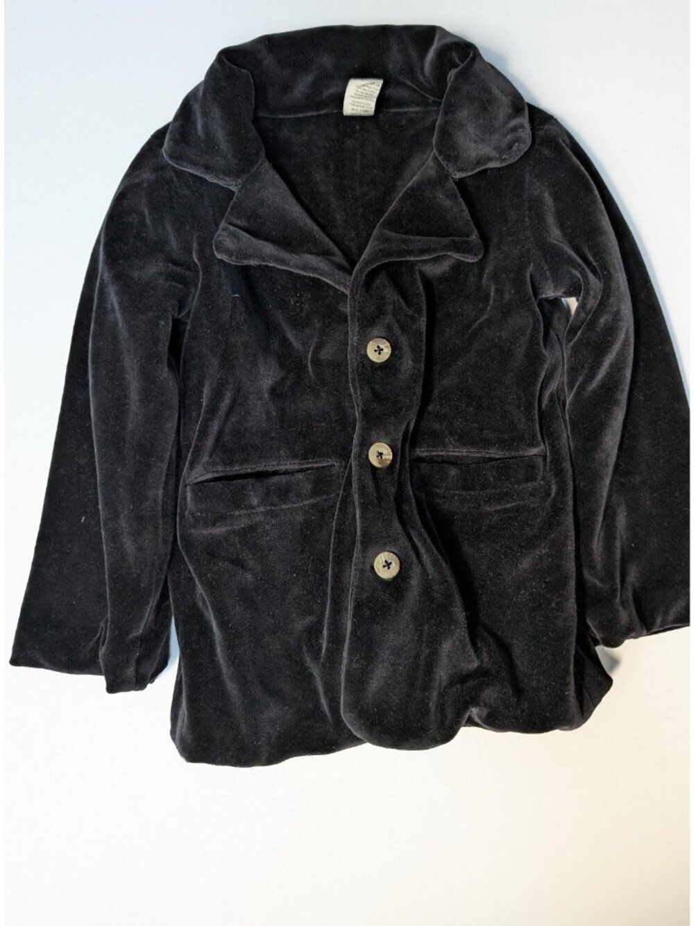 Kate Quinn Organic Cotton Black Velour Suit Jacket 5Y